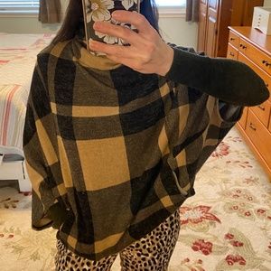 4/$12 or 3/$9 Plaid Poncho With Pockets
